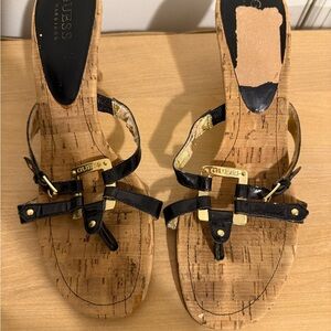 Guess Black and Gold Women's Sandals